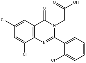 6,8-Dichloro-2-(2-chlorophenyl)-4-oxoquinazoline-3(4H)-acetic acid Structure