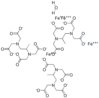 1,2-디아미노프로판-N,N,N',N'-테트라아세트산제XNUMX철수화물 구조식 이미지