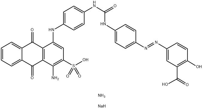 ammoniumsodium 5-[[4-[[[[4-[(4-amino-9,10-dihydro-9,10-dioxo-3-sulphonato-1-anthryl)amino]phenyl]amino]carbonyl]amino]phenyl]azo]salicylate 구조식 이미지