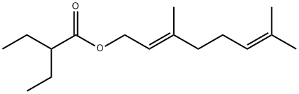 (E)-3,7-디메틸옥타-2,6-디에닐2-에틸부티레이트 구조식 이미지