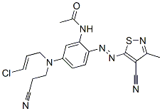 N-[5-[(3-chloroallyl)(2-cyanoethyl)amino]-2-[(4-cyano-3-methylisothiazol-5-yl)azo]phenyl]acetamide 구조식 이미지