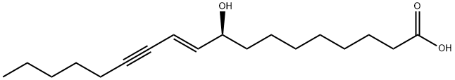 (S,E)-9-Hydroxy-10-octadecen-12-ynoic acid Structure