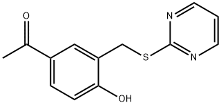 Ethanone, 1-[4-hydroxy-3-[(2-pyrimidinylthio)methyl]phenyl]- Structure