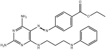 p-[[2,4-Diamino-6-[(3-anilinopropyl)amino]pyrimidin-5-yl]azo]benzoic acid ethyl ester Structure