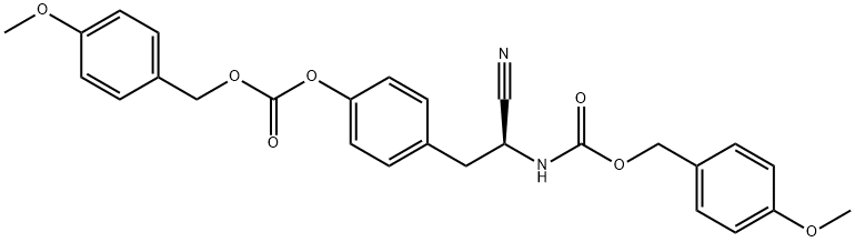 N,O-BIS(4-METHOXYBENZYLOXYCARBONYL)-(S)-2-AMINO-3-(4-HYDROXYPHENYL)-PROPIONITRILE 구조식 이미지