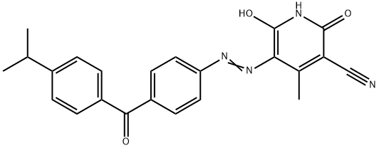 1,2-dihydro-6-hydroxy-5-[[4-[4-(isopropyl)benzoyl]phenyl]azo]-4-methyl-2-oxonicotinonitrile 구조식 이미지