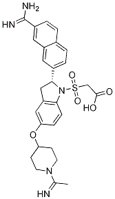 Acetic acid, 2-[[(2R)-2-[7-(aMinoiMinoMethyl)-2-naphthalenyl]-2,3-dihydro-5-[[1-(1-iMinoethyl)-4-piperidinyl]oxy]-1H-indol-1-yl]sulfonyl]- 구조식 이미지