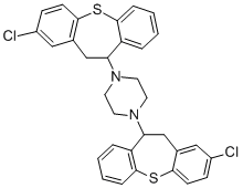1,4-Bis(2-chloro-10,11-dihydrodibenzo(b,f)thiepin-10-yl)piperazine Structure