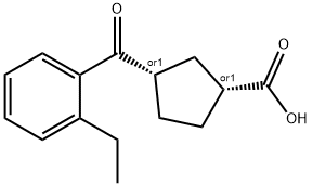 CIS-3-(2-ETHYLBENZOYL)CYCLOPENTANE-1-CARBOXYLIC ACID 구조식 이미지