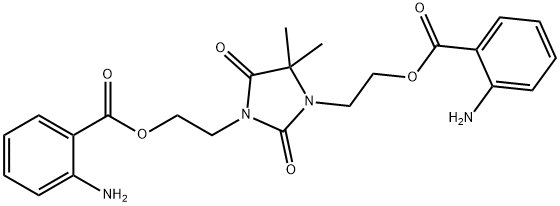 1,3-bis[2-[(2-aminobenzoyl)oxy]ethyl]-5,5-dimethylimidazolidine-2,4-dione 구조식 이미지