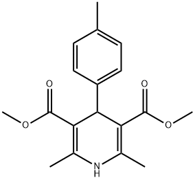 1,4-dihydro-2,6-dimethyl-4-(4-methylphenyl)-3,5-pyridinedicarboxylic acid dimethyl ester Structure