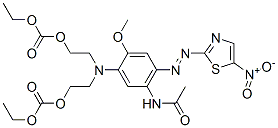 ethyl 5-[5-acetamido-2-methoxy-4-[(5-nitrothiazol-2-yl)azo]phenyl]-9-oxo-2,8,10-trioxa-5-azadodecanoate 구조식 이미지