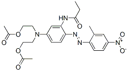 N-[5-[Bis[2-(acetyloxy)ethyl]amino]-2-[(2-methyl-4-nitrophenyl)azo]phenyl]propanamide 구조식 이미지