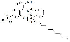 6-amino-5-[[2-[(decylamino)sulphonyl]phenyl]azo]-4-hydroxynaphthalene-2-sulphonic acid 구조식 이미지