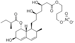 1S,2S,6S,7,8S,8AR-HEXAHYDRO-BETA,DELTA,6-TRIHYDROXY-2-METHYL-8-[(2S)-2-METHYL-1-OXOBUTOXY]-4-(NITROOXY)BUTYL ESTER, 1-NAPHTHALENEHEPTANOIC ACID 구조식 이미지