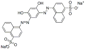 disodium 4,4'-[(4,6-dihydroxy-1,3-phenylene)bis(azo)]bisnaphthalene-1-sulphonate  Structure