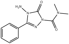 1-Dimethylaminoformyl-3-phenyl-4-amino-4,5(1H)-dihydro-1,2,4-triazole- 5-one 구조식 이미지