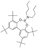 N,N-디부틸-2,4,8,10-테트라-tert-부틸디벤조[d,f][1,3,2]디옥사포스페핀-6-아민 구조식 이미지