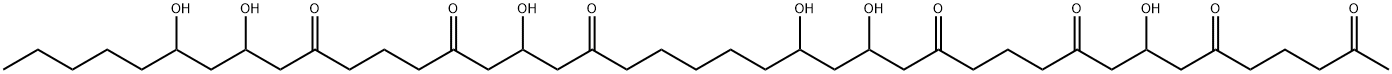 8,16,18,26,34,36-Hexahydroxy-2,6,10,14,24,28,32-hentetracontaneheptone Structure
