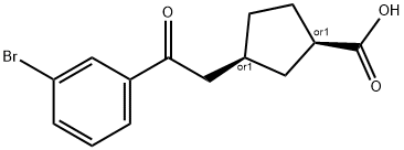 CIS-3-[2-(3-BROMOPHENYL)-2-OXOETHYL]CYCLOPENTANE-1-CARBOXYLIC ACID Structure