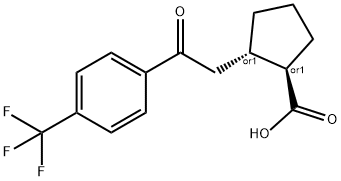 TRANS-2-[2-OXO-2-(4-TRIFLUOROMETHYLPHENYL)ETHYL]CYCLOPENTANE-1-CARBOXYLIC ACID 구조식 이미지