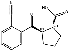 TRANS-2-(2-CYANOBENZOYL)CYCLOPENTANE-1-CARBOXYLIC ACID Structure