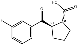 TRANS-2-(3-FLUOROBENZOYL)CYCLOPENTANE-1-CARBOXYLIC ACID Structure