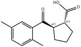 TRANS-2-(2,5-DIMETHYLBENZOYL)사이클로펜탄-1-카복실산 구조식 이미지