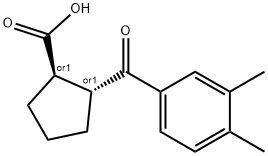 TRANS-2-(3,4-DIMETHYLBENZOYL)사이클로펜탄-1-카복실산 구조식 이미지