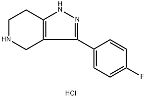 3-(4-fluorophenyl)-4,5,6,7-tetrahydro-1H-pyrazolo[4,3-c]pyridine hydrochloride 구조식 이미지
