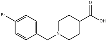 1-(4-브로모-벤질)-피페리딘-4-카르복실산염산염 구조식 이미지