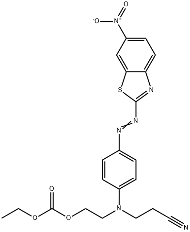 2-[(2-cyanoethyl)[4-[(6-nitrobenzothiazol-2-yl)azo]phenyl]amino]ethyl ethyl carbonate  Structure