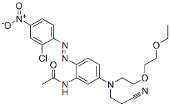 N-[2-[(2-chloro-4-nitrophenyl)azo]-5-[(2-cyanoethyl)[2-(2-ethoxyethoxy)ethyl]amino]phenyl]acetamide 구조식 이미지