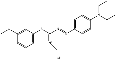 2-[[4-(디에틸아미노)페닐]아조]-6-메톡시-3-메틸벤조티아졸륨클로라이드 구조식 이미지