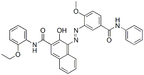 N-(2-Ethoxyphenyl)-3-hydroxy-4-[2-methoxy-5-(phenylcarbamoyl)phenylazo]-2-naphthamide 구조식 이미지