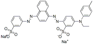 disodium 5-[ethyltolylamino]-2-[[4-[(3-sulphonatophenyl)azo]-1-naphthyl]azo]benzenesulphonate 구조식 이미지