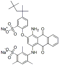 disodium 3-[[4-amino-9,10-dihydro-9,10-dioxo-3-[2-sulphonato-4-(1,1,3,3-tetramethylbutyl)phenoxy]-1-anthryl]amino]-2,4,6-trimethylbenzenesulphonate 구조식 이미지