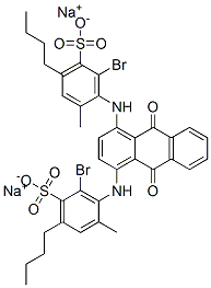 disodium 2,2'-[(9,10-dihydro-9,10-dioxo-1,4-anthrylene)diimino]bis[3-bromo-5-butyltoluene-4-sulphonate] 구조식 이미지