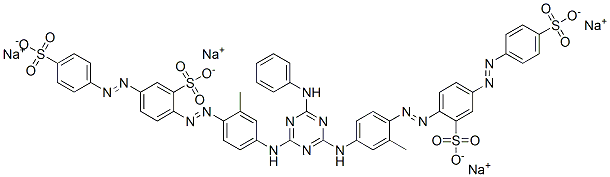 tetrasodium 2,2'-[[6-anilino-1,3,5-triazine-2,4-diyl]bis[imino(2-methyl-4,1-phenylene)azo]]bis[5-[(4-sulphonatophenyl)azo]benzenesulphonate] 구조식 이미지