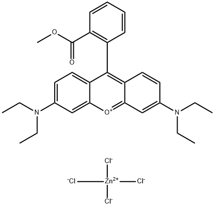 3,6-비스(디에틸아미노)-9-(2-(메톡시카보닐)페닐)크산틸륨, (T-4)-테트라클로로아연산(1-) 구조식 이미지