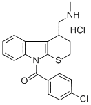 티오피라노(2,3-b)인돌-4-메탄아민,2,3,4,9-테트라히드로-9-(4-클로로브엔조일)-N-메틸-,모노히드로클로라이드 구조식 이미지