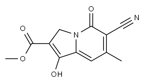 METHYL 6-CYANO-1-HYDROXY-7-METHYL-5-OXO-3,5-DIHYDROINDOLIZINE-2-CARBOXYLATE 구조식 이미지