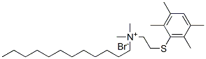 1-Dodecanaminium, N,N-dimethyl-N-(2-((2,3,5,6-tetramethylphenyl)thio)e thyl)-, bromide Structure