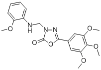 3-(((2-Methoxyphenyl)amino)methyl)-5-(3,4,5-trimethoxyphenyl)-1,3,4-ox adiazol-2(3H)-one Structure