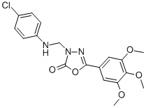 1,3,4-Oxadiazol-2(3H)-one, 3-(((4-chlorophenyl)amino)methyl)-5-(3,4,5- trimethoxyphenyl)- Structure