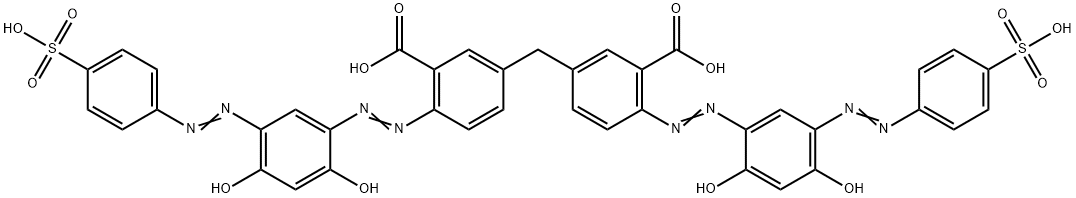 3,3'-Methylenebis[6-[[2,4-dihydroxy-5-[(4-sulfophenyl)azo]phenyl]azo]benzoic acid] 구조식 이미지