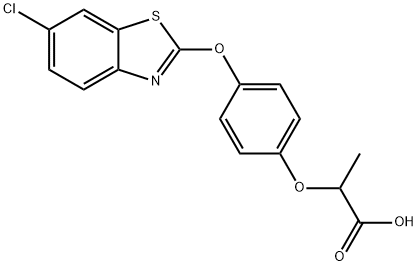 2-[4-(6-클로로벤조티아졸-2-일)옥시페녹시]프로판산 구조식 이미지