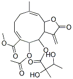 5-Acetoxy-4-(2,3-dihydroxy-2-methyl-1-oxobutoxy)-2,3,3a,4,5,8,9,11a-octahydro-10-methyl-3-methylene-2-oxocyclodeca[b]furan-6-carboxylic acid methyl ester 구조식 이미지