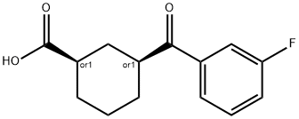 CIS-3-(3-FLUOROBENZOYL)CYCLOHEXANE-1-CARBOXYLIC ACID Structure