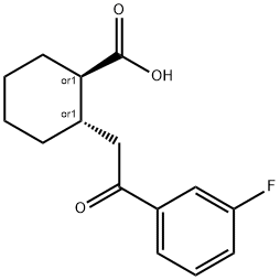 TRANS-2-[2-(3-FLUOROPHENYL)-2-OXOETHYL]CYCLOHEXANE-1-CARBOXYLIC ACID Structure